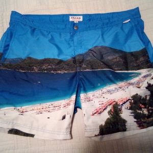 Ibiza Ocean Club Men's Picture Swim Trunks Size 36